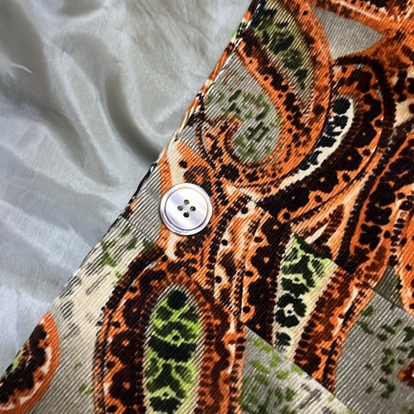 RANDI M. Velvety Corduroy Blazer NWOT Paisley Funky Pattern - Picture 8 of 9